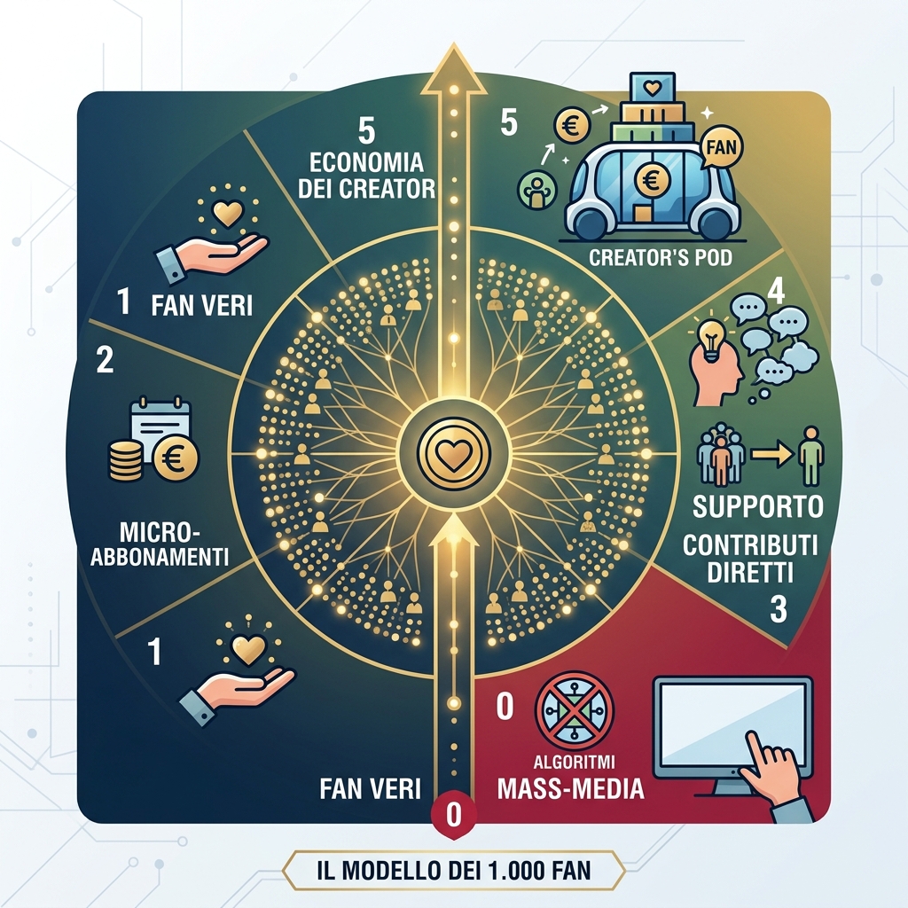 La Teoria dei 1.000 True Fans e la Micro-Monetizzazione: Il Futuro dell’Economia dei Creator La Teoria dei 1.000 True Fans e la Micro-Monetizzazione: Il Futuro dell’Economia dei Creator