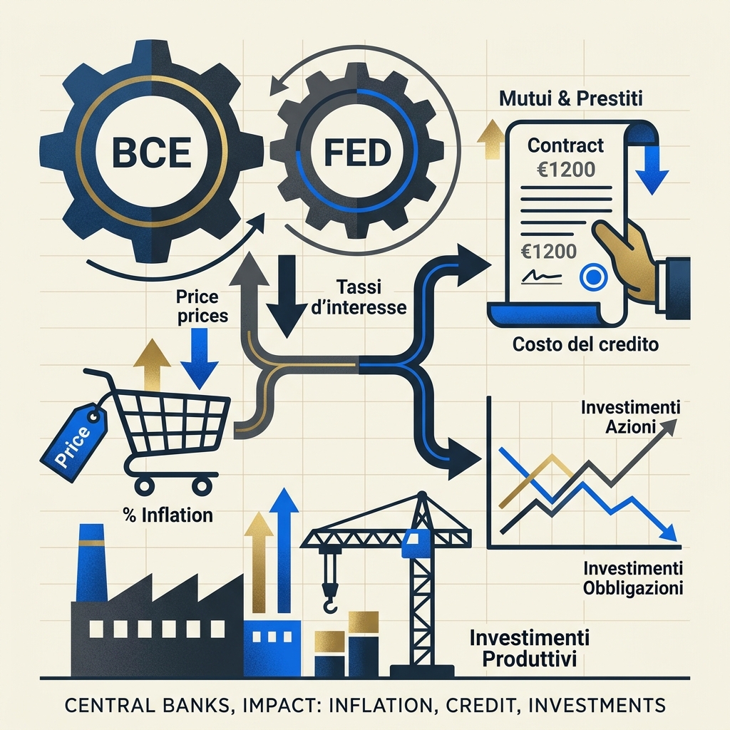 Il timone dell’economia: come le mosse di BCE e FED plasmano inflazione, credito e investimenti Il timone dell’economia: come le mosse di BCE e FED plasmano inflazione, credito e investimenti